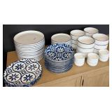 Mainstays Blue & White China Set