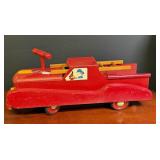 Wooden Ride on Fire Truck Engine w/Ladder