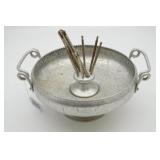 Hand Hammered Aluminum Nut Bowl Set w/