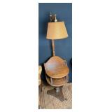 Colonial Style Wooden Floor Lamp/End Table