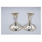 Pair of Sterling Silver Weighted Candle Holders