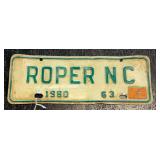 1980 Roper NC Town Tag #63