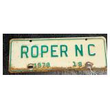 1978 Roper NC Town Tag #18