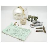 Safety Razors, Stapler, Dice, Miniature Horse &