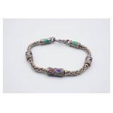 Sterling Silver Multi Color Enamel Rope Chain