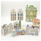 Delft Blue Style Houses Planters, Spice Jars & Etc