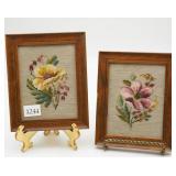 Floral Needlepoint Framed Wall Art (2)