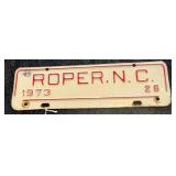 1973 Roper, N.C. Town Tag #26