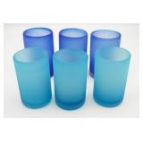 Blue Frosted Glass Tumblers