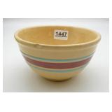 Mid Century Blue & Maroon Striped Yellow Ware