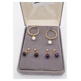 14kt Yellow Gold Interchangeable Hoop Earrings Set