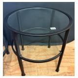 Pottery Barn Tanner Round Glass End Table