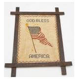 Patriotic Needlework Sampler in Adirondack