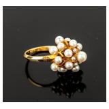 Jewelry 14kt Yellow Gold Pearl Cluster Ring