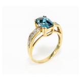 Jewelry 10K White Gold Tanzanite & Diamond Ring