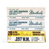 Ammo 49 Rounds .257 Weatherby Magnum