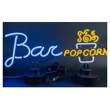 Lot Of 2 Retro Popcorn / Bar Neon Signs