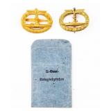 Lot Of 3 German U-Boat Memorabilia With Paper Slip