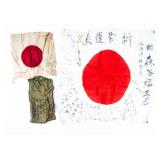 Signed Japanese Imperial Flag And Items WWII Japan