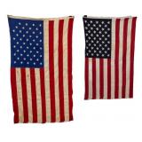 Lot Of Two U.S. Flags 49 Star And 50 Star Cotton