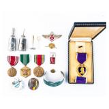 Lot Of Fifteen Different Military Badges And Pins
