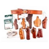Lot of 10 Leather Holsters Galco, US, Fink Ect.