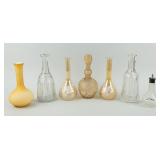 Antique Lot of 7 Barber Bottles  Mixed Glass