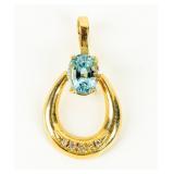 Jewelry 14kt Yellow Gold Topaz Pendant