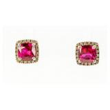 Jewelry Sterling Silver Ruby Earrings