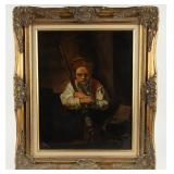 Art Girl With A Broom Oil Painting Remake