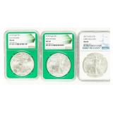 Coin (3)  American Silver Eagles NGC MS69