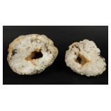 Lot of 2 White Crystal Geodes 17.9 LBS