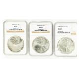 Coin (3)  American Silver Eagles NGC MS69