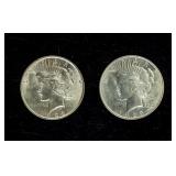 Coin (2)  Peace Silver Dollars 1922 & 1923 BU