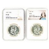 Coin (2) Franklin Half Dollars NGC PF68