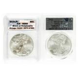 Coin (2) American Silver Eagles Graded!