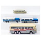 Lot Of 4 Vintage Commercial Bus Toys
