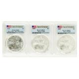 Coin (3) American Silver Eagles Graded!