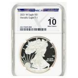 Coin 2021-W American Silver Eagle NGCX Proof 10