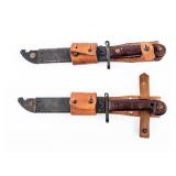 Pair Of 2 Ak Bayonets with Sheaths and Bakelite