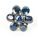 Jewelry Sterling Silver Sapphire Flower Ring