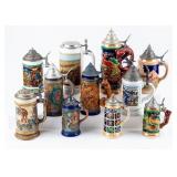 Lot of 11 Vintage Beer Steins from W. Germany