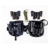 Lot of 5 Binocs & Flashlight  Vintage & New!
