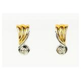 Jewelry 14kt White & Yellow Gold Diamond Earrings