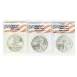 Coin (3)  American Silver Eagles ANACS  MS70