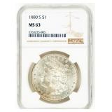 Coin 1880-S Morgan Silver Dollar NGC MS63