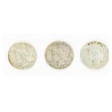 Coin (3)  Peace Silver Dollars 28-S, 34-D & 1935