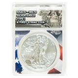 Coin 2021 American Silver Eagle ANACS MS70