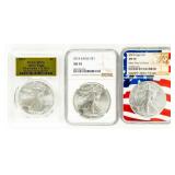Coin (3) American Silver Eagles Graded!