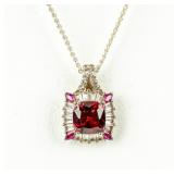 Jewelry Sterling Silver Ruby Necklace